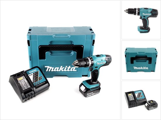 Makita DHP 453 RT1J accu klopboormachine 18V 42Nm + 1x accu 5,0Ah + lader in Makpac 2