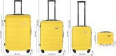 koffer ABS-materiaal chiffrerslot flexibele handgreep 360 graden wielen 360 graden wielen, geel, Kofferset