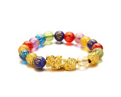 Edmondo - Feng Shui armband - 21 cm - Multi color - Origineel Feng Shui Rijkdom armband - Feng Shui Pixiu Wealth Bracelet - Attracts Wealth - Geluksbrenger armband