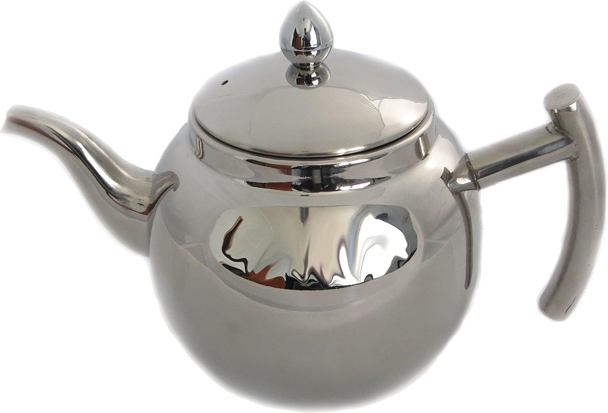 roestvrijstalen theepot of koffiepot met zeef en deksel, 1 liter