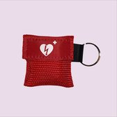 Kiss of life - Ademhalingsmasker - Beademingsdoekje - Gezichtsbeschermer - CPR masker - Sleutelhanger met ring - Rood
