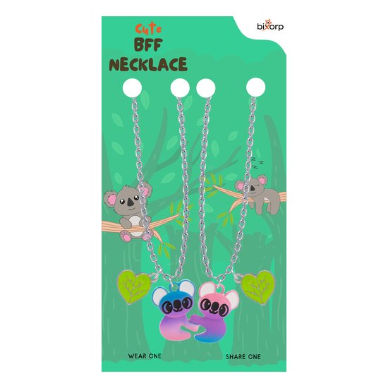 Bixorp Friends BFF Collier pour avec Koala Violet Collier d