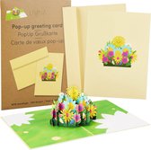 LIVAIA Pop-up verjaardagskaart: Mooie 3D Pop-up kaart Verjaardag - Geld Cadeaukaart en Bruiloftskaart 3D met Bloemen - Cadeaukaart Verjaardag - Verjaardagskaart Vrouw Man Gelukkige Verjaardagskaart
