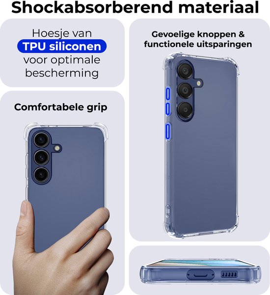 Coque Compatible avec Samsung A15 Coque Siliconen Antichoc Case Cover - Coque Compatible avec Samsung Galaxy Galaxy A15 Case Cover Case Antichoc - Transparent