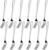 Vorken 12 stuks, 18 cm vorken, roestvrij stalen vorken, herbruikbare vorken, vorken, geschikt voor restaurant, keuken, party, hotel, camping, picknick