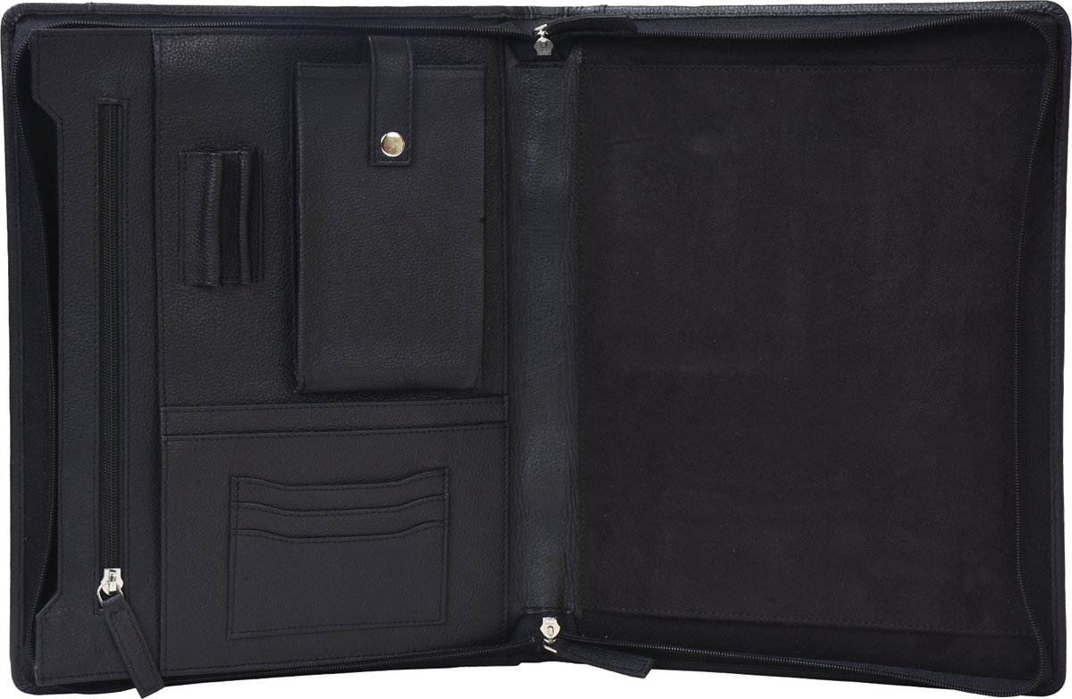 Exclusieve handgemaakte lederen A4-conferentiemap voor de veeleisende gebruiker- stijlvolle Laptop portfolio en schrijfmap van tijdloze elegantie en de hoogste kwaliteit' portfolio van echt leer - Cadeautje voor hem