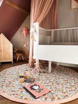 Love by Lily - grand tapis de jeu rond pour bébé - Flowerfarm (140cm)