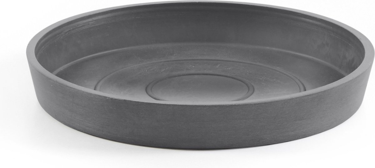 Ecopots Saucer Round - Grey - Ø18 x H2,5 cm - Ronde grijze onderschotel met waterreservoir