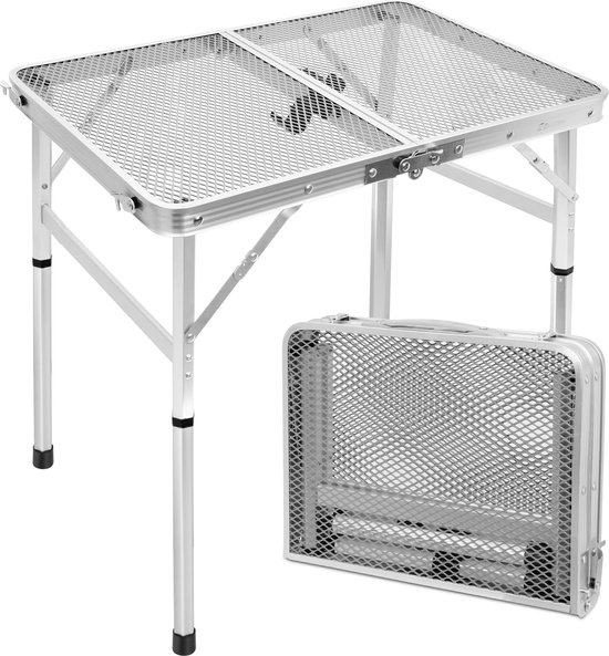 Opvouwbare campingtafel aluminium 70x69 cm tafel voor het kamperen tuintafel inklapbaar met tas