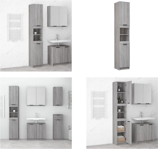 Wasmachinerek 67x25x163 cm bewerkt hout grijs sonoma kopen