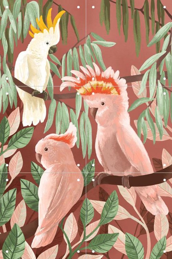 IXXI Cockatoos - Wanddecoratie - 60 x 40 cm