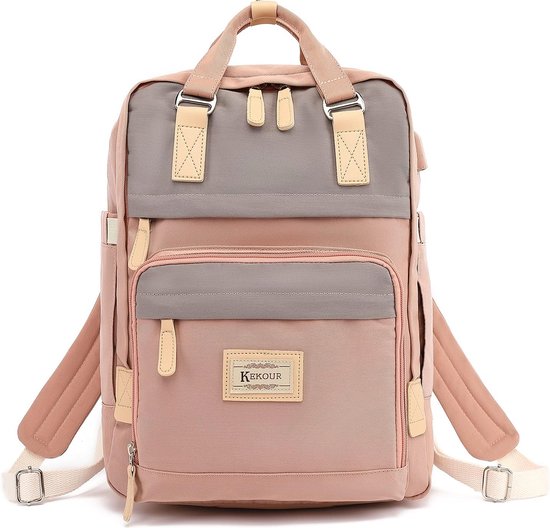 Rugzak voor dames, casual, moderne schoolrugzak voor 14 inch laptop, rugzak, school, voor meisjes, tieners, camping, reizen, outdoor, vrije tijd, werk