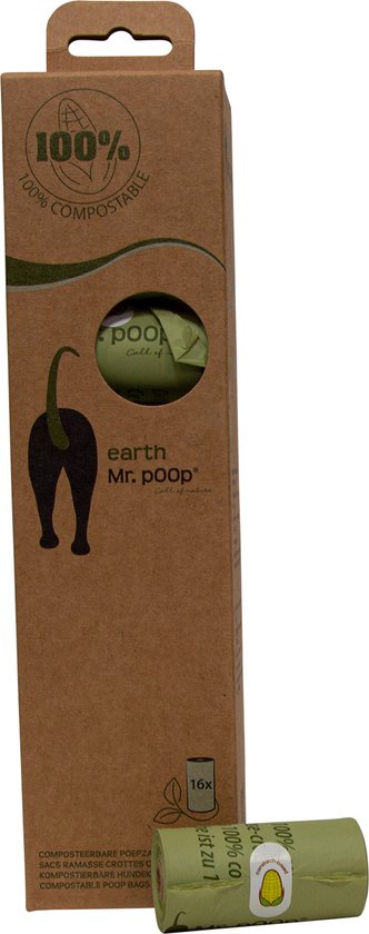 Foto: Mr poop poepzakjes houders mr poop earth navulling 16 rollen groen 31 0111 197508