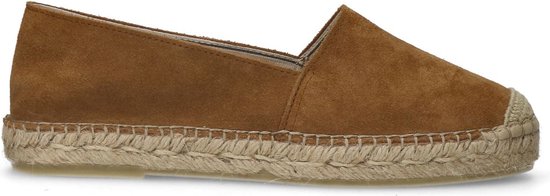 Manfield - Dames - Cognac suède espadrilles