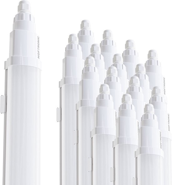 HOFTRONIC - Q-series – 16-pack LED TL armaturen 60cm – IP65 – 18W 2160lm – 120lm/W – 6500K daglicht wit – koppelbaar