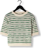 NUKUS Vinna Pullover Ss Stripe Truien & vesten Dames - Sweater - Hoodie - Vest- Groen - Maat XL
