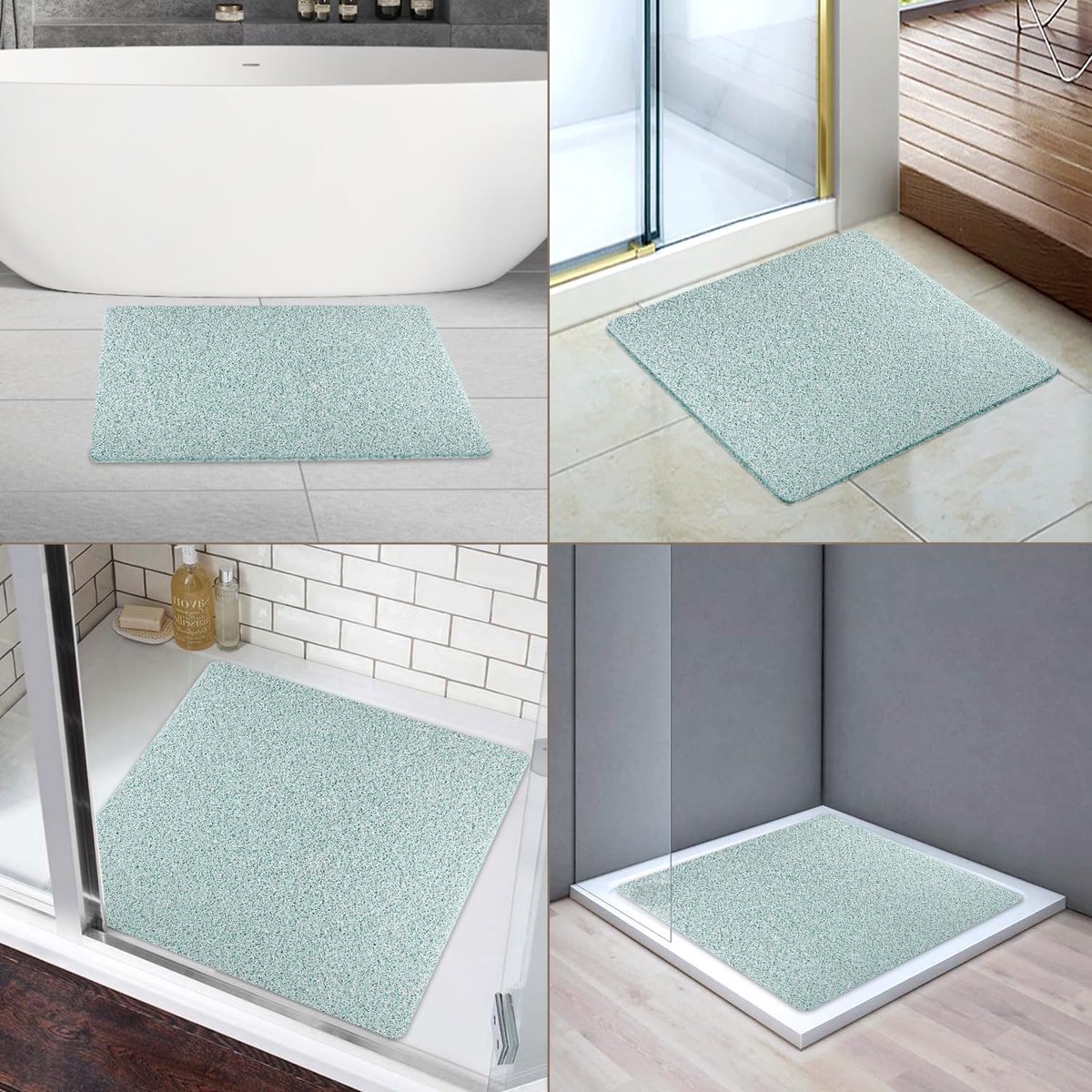 Pevfeciy Douchemat, antislip, moderne stijl, antislip, zacht, comfortabel, PVC antislip douchemat met afvoergaten, hoge waterdoorlatendheid, geschikt voor natte ruimtes, O, 120 x 150 cm