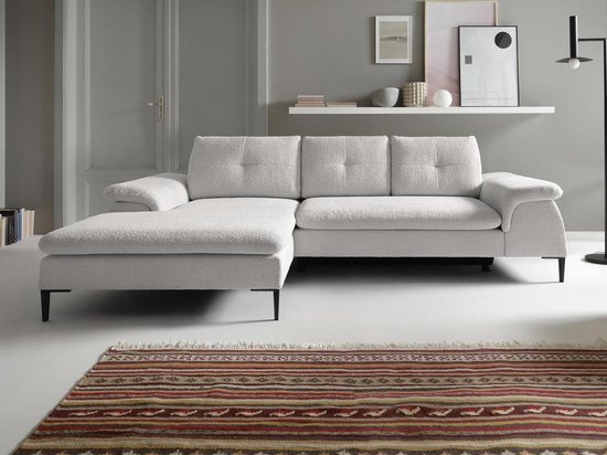 Home Deco Poef - Cocoonen - MDF/polyester - wit - 76 x 38 cm Home Deco Poef - Cocoonen - MDF/polyester - wit - 76 x 38 cm