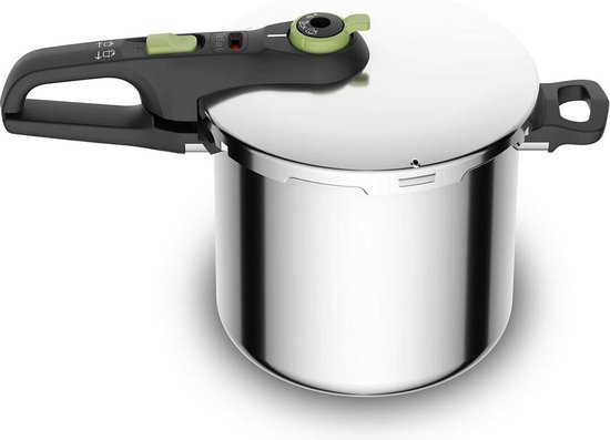 Foto: Tefal snelkookpan met stoommandje 8 liter pressure cooker geschikt voor alle warmtebronnen rvs