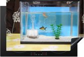 KitchenYeah® Inductie beschermer 76x51.5 cm - Twee visjes in een aquarium - Kookplaataccessoires - Afdekplaat voor kookplaat - Inductiebeschermer - Inductiemat - Inductieplaat mat