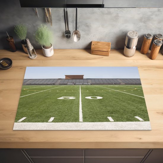 KitchenYeah® Inductie beschermer 80.2x52.2 cm - American Football veld en stadion - Kookplaataccessoires - Afdekplaat voor kookplaat - Inductiebeschermer - Inductiemat - Inductieplaat mat