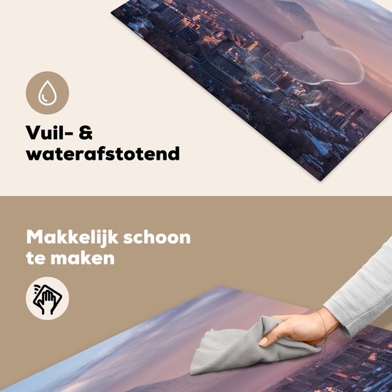 KitchenYeah® Inductie beschermer 80.2x52.2 cm - Skyline van Jerevan in Armenië uitkijkend op de Ararat - Kookplaataccessoires - Afdekplaat voor kookplaat - Inductiebeschermer - Inductiemat - Inductieplaat mat
