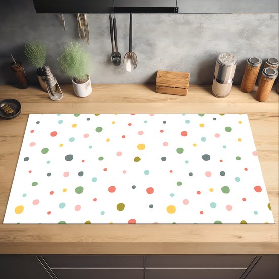 KitchenYeah® Inductie beschermer 91.2x52 cm - Verf - Patroon - Stippen - Kookplaataccessoires - Afdekplaat voor kookplaat - Inductiebeschermer - Inductiemat - Inductieplaat mat