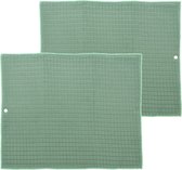 Afwas afdruipmat/droogmat keuken - 2x - absorberend- microvezel - groen - 40 x 48 cm - opvouwbaar