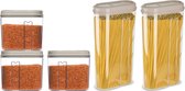 Plasticforte Voedselcontainers set - 5 stuks - beige - 2350/1000ml - kunststof - voorraadpot