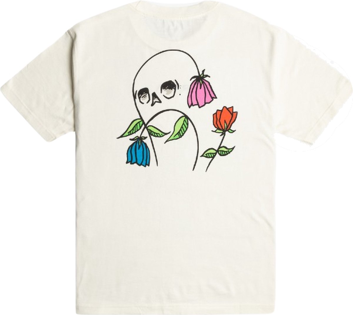 Rvca Flower Skull T-shirt - Antique White