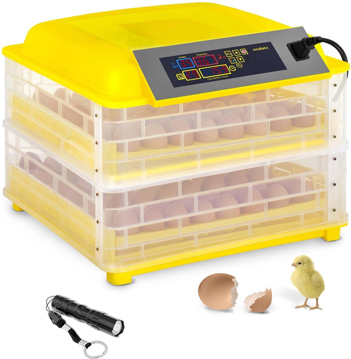 Incubato Eieren broedmachine - 120 Watt - 112 eieren - schouwlamp - incubato