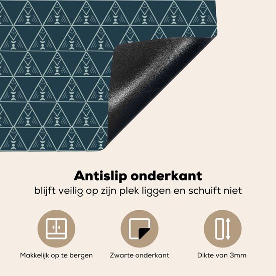 KitchenYeah® Inductie beschermer 91.2x52 cm - Design - Jongens - Driehoek - Kind - Kookplaataccessoires - Afdekplaat voor kookplaat - Inductiebeschermer - Inductiemat - Inductieplaat mat
