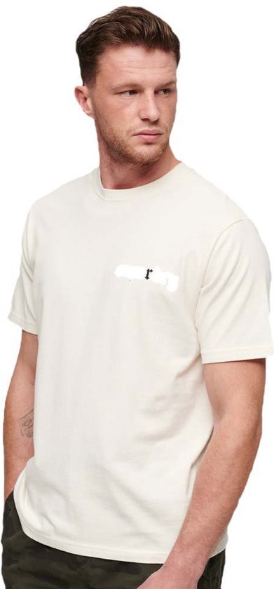 Superdry T-shirt Tattoo Graphic Loose T Shirt M1011896b Cream Mannen Maat - XXL