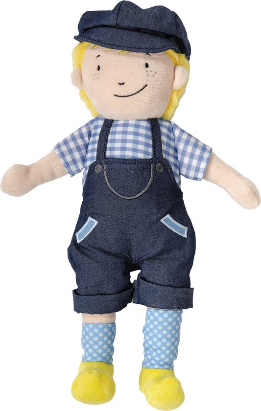 Fien & Teun knuffel 35 cm pluche Teun - baby peuter speelgoed boertje- boerderij - Bambolino Toys - 1 jaar, 2 jaar, 3 jaar, 4 jaar