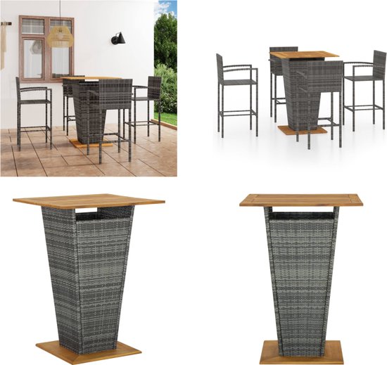 Foto: Vidaxl 5 delige tuinbarset grijs barset barsets tuinbarset tuinbarsets