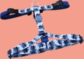 Morso Harnais pour chien H-Harness Recyclé Splash Blauw