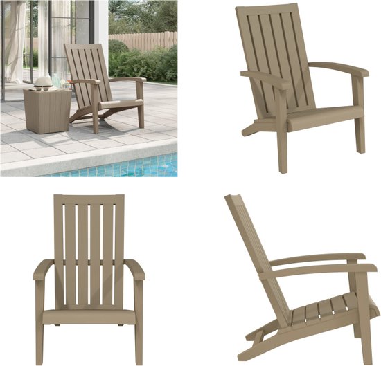 vidaXL Chaise de jardin Adirondack Polypropylène Marron clair - Chaise de jardin Adirondack - Chaises de jardin Adirondack - Chaise longue - Chaise de jardin