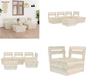 vidaXL 5-delige Loungeset pallet geïmpregneerd vurenhout - Loungeset - Loungesets - Tuinset - Tuinsets