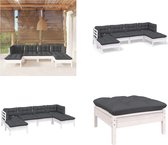 vidaXL 6-delige Loungeset met kussens grenenhout wit - Loungeset - Loungesets - Lounge Set - Lounge Sets