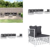 vidaXL 7-delige Loungeset met kussens staal wit - Loungeset - Loungesets - Tuinset - Tuinmeubelset