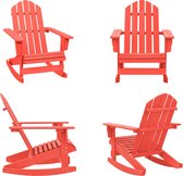 vidaXL Chaise à bascule Adirondack Bois d'épicéa massif Rouge - Chaise à bascule de jardin - Chaises à bascule de jardin - Chaise à bascule de Jardin - Chaises à bascule de Jardin