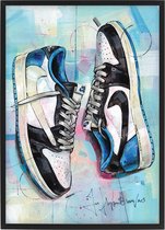 Sneaker print fragment low 30,6x43 cm (A3) *ingelijst & gesigneerd