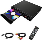 DVD Speler met HDMI - DVD Speler - DVD Speler HDMI - DVD Speler Laptop - Zwart - Inclusief HDMI Kabel - Met afstandsbediening - DVD en CD speler - Compact