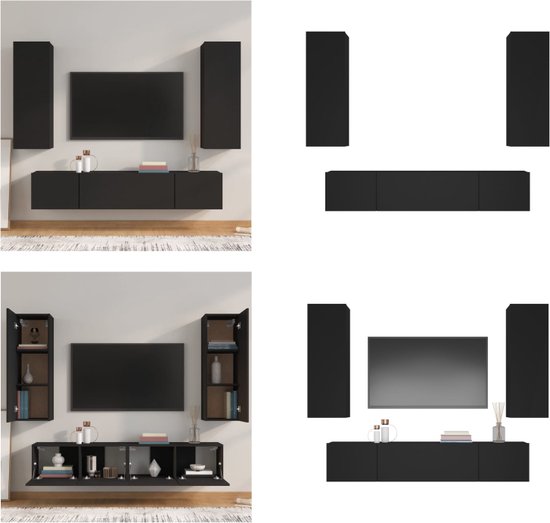 Tv-meubel 80x35x36,5 cm bewerkt hout zwart kopen