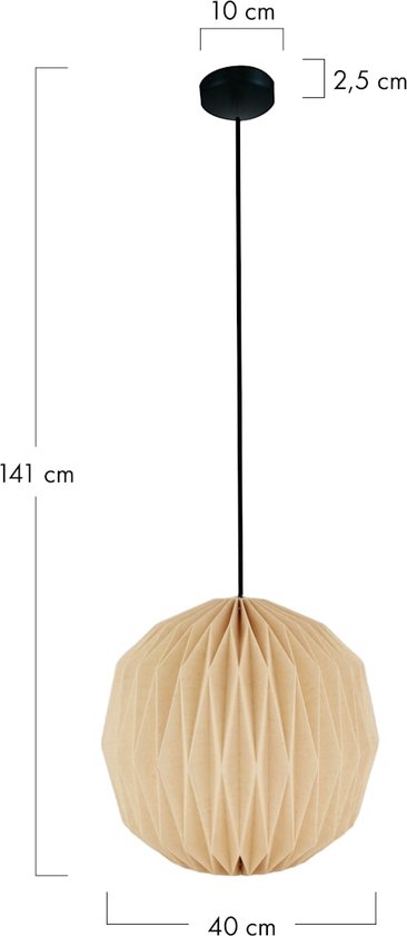 DKNC - Lampe suspendue Edina - 40x40x43cm - Wit