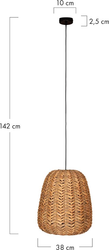 DKNC - Hanglamp Benjamin - Waterhyacinth - 38x38x42cm - Natuurlijk
