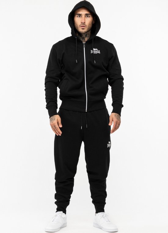 Lonsdale Trainingsanzug Rottingean Trainingsanzug mit Kapuze normale Passform Black-S