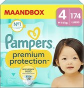 Pampers Premium Protection - Taille 4 (9kg - 14kg) - 174 Couches - Boîte Mensuelle
