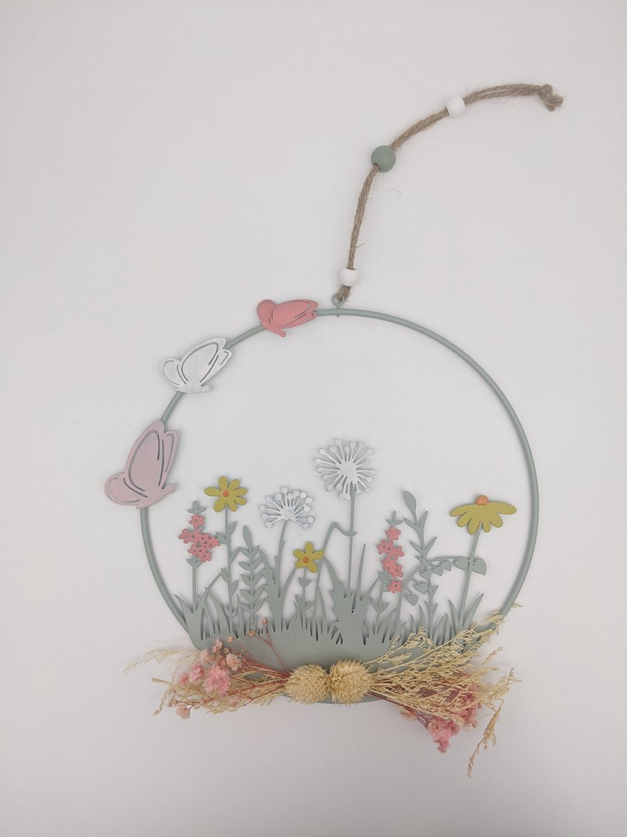 wanddecoratie - bloemen - metaal