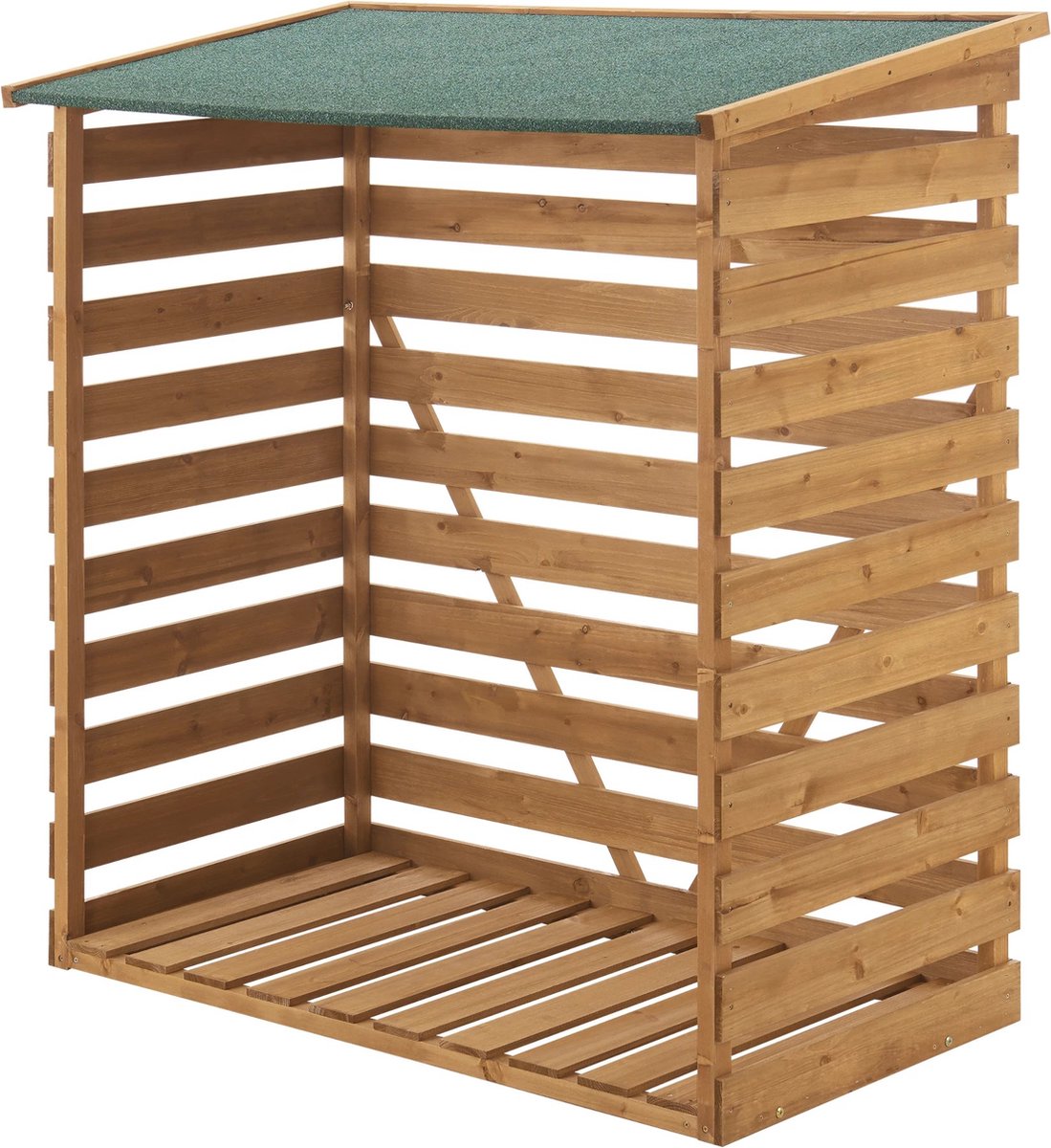 Houten Brandhoutrek Genesis - Houtopslag - 116x64x123 cm - Grenen en Bitumen - Klassiek De